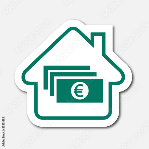 Logo maison et billets.