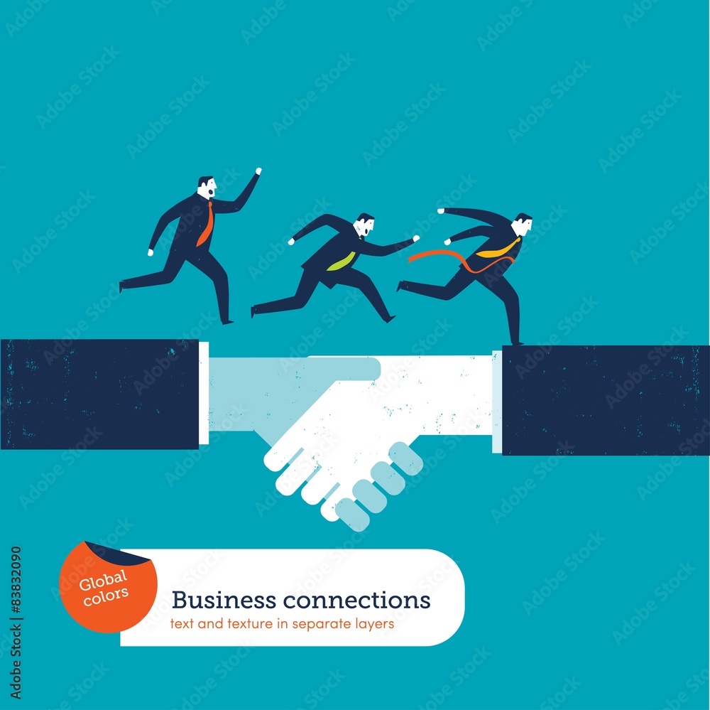 Fotografie Businessmen on a handshake running.