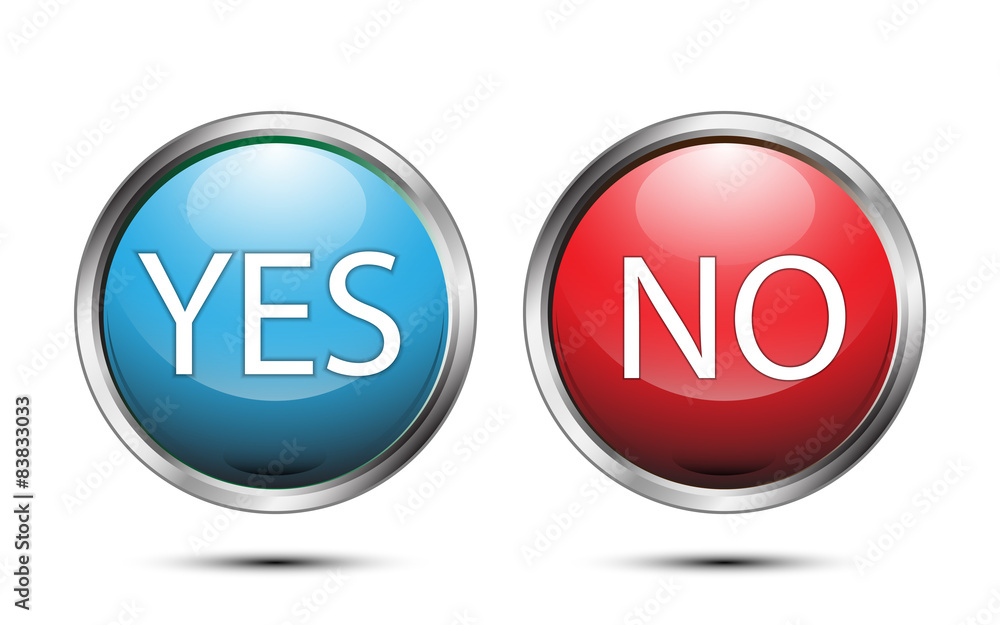 vector button sign yes and no on white background vector button sign yes and no on white background