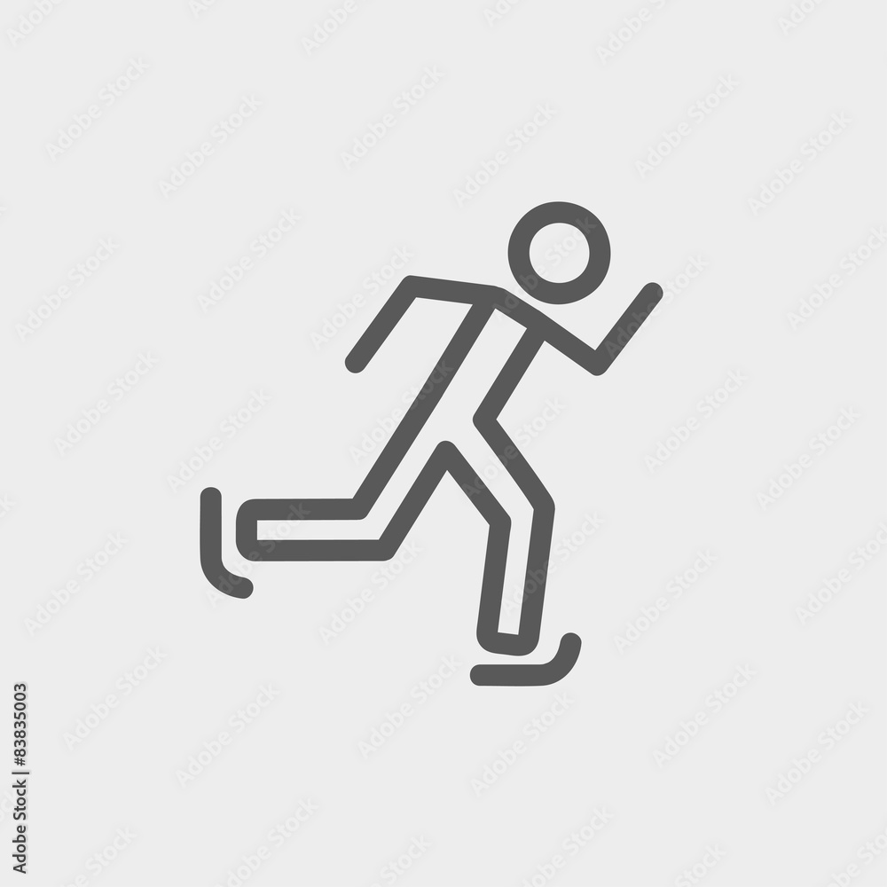 Running man thin line icon Running man thin line icon