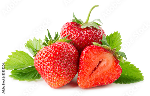 strawberries isolated on the white background