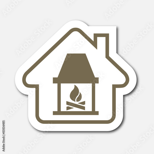 Logo maison et cheminée.