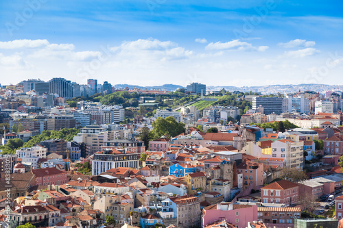 Lisbon rooftop from Sao Jorge castle viewpoint  in Portugal © Samuel B.