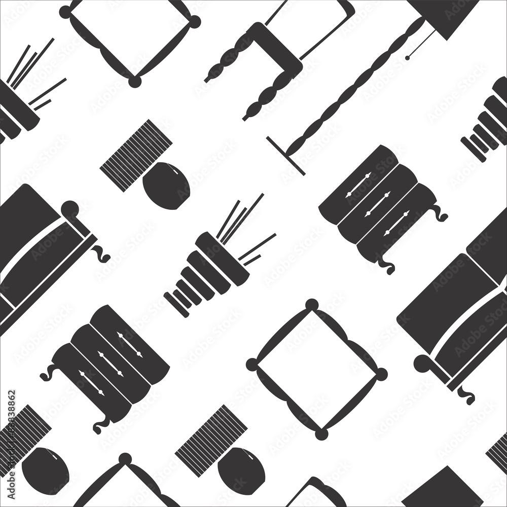 Seamless pattern with flat furniture icons Seamless pattern with flat furniture icons