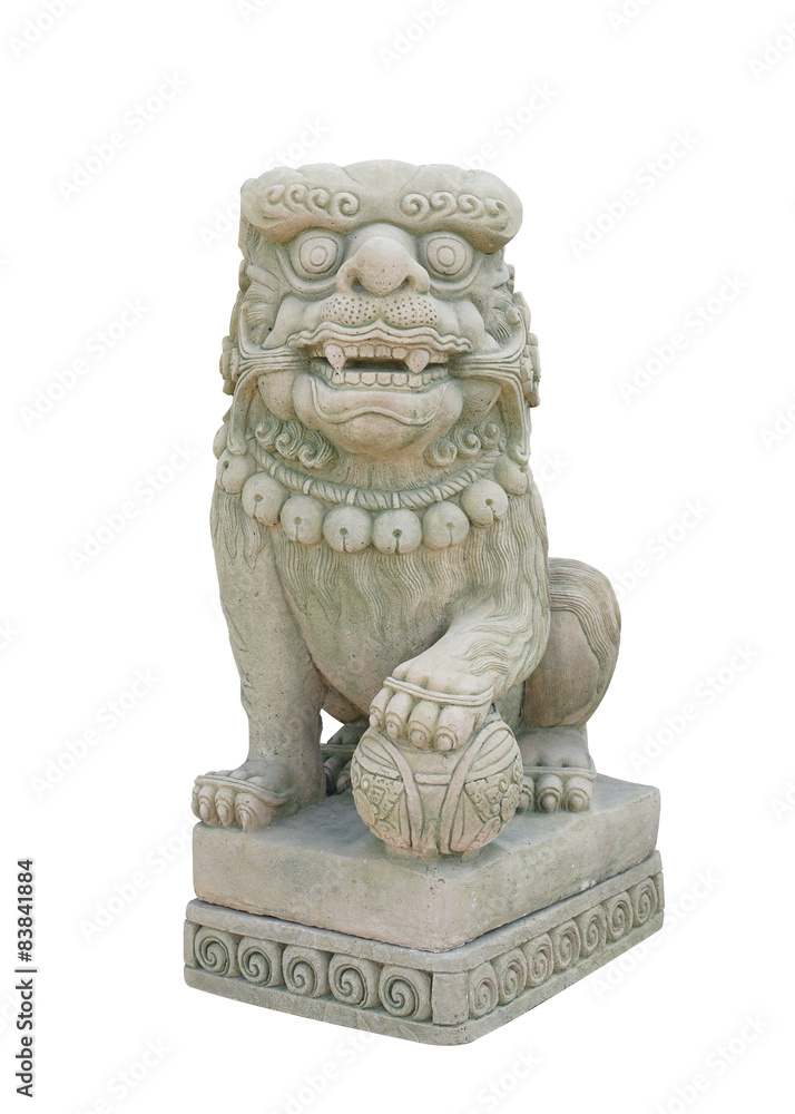 Chinese dragon statue sculpture isolate on white background