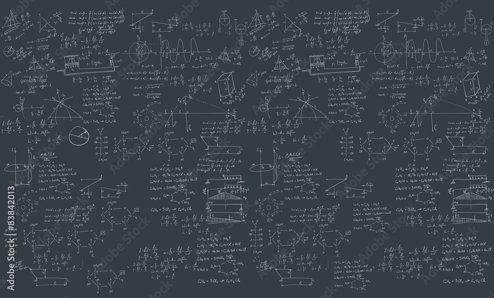 Formula in blackboard. Formula in blackboard.