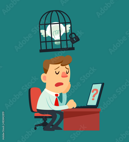 businessman idea in a cage