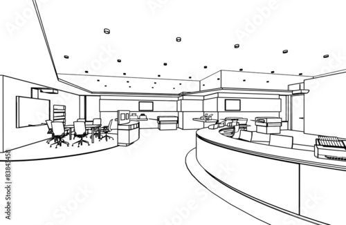 outline sketch of a interior