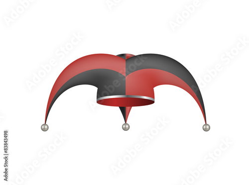 Jester hat in black and red design 