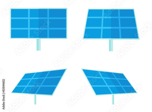 Four solar panels with white background.