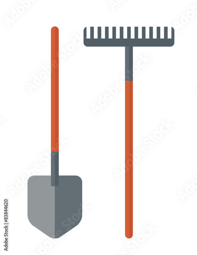Shovel and rake