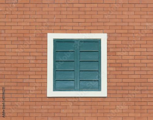 Vintage window with wall background