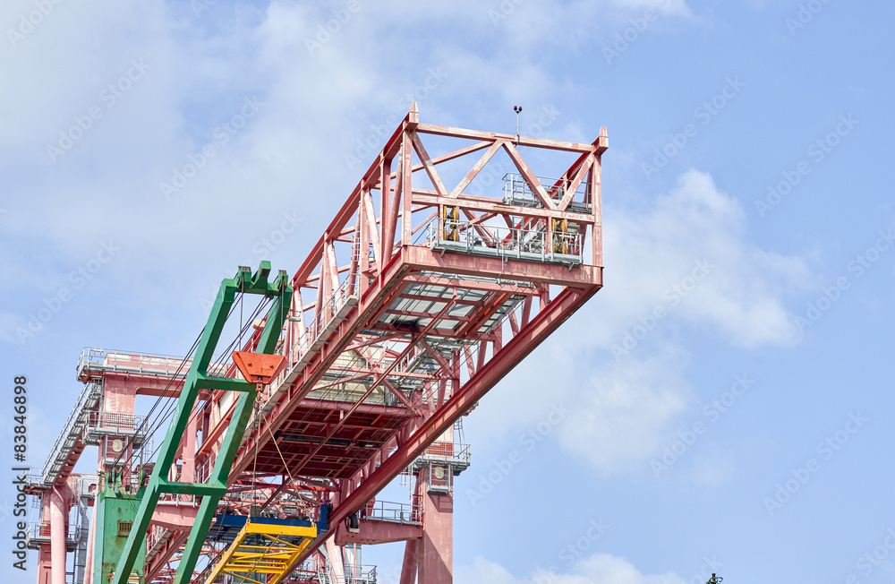 crane in the harbour of genova