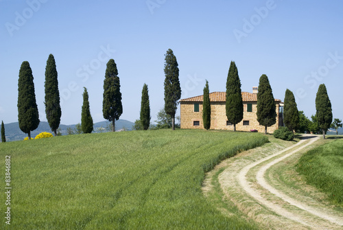 Villa in rural landscape  Tuscany  Italy