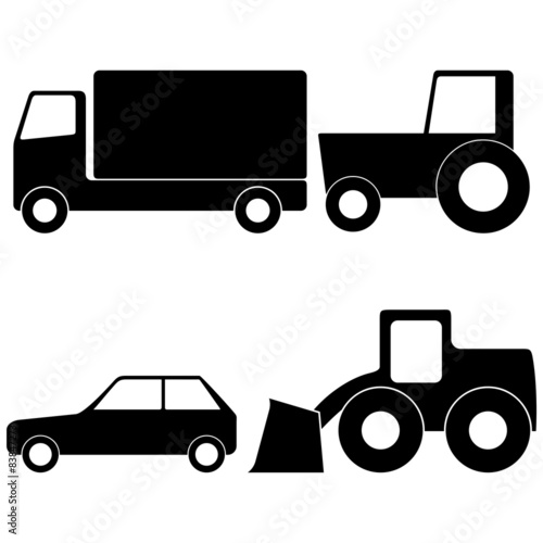Truck, Tractor, Car and Loader
