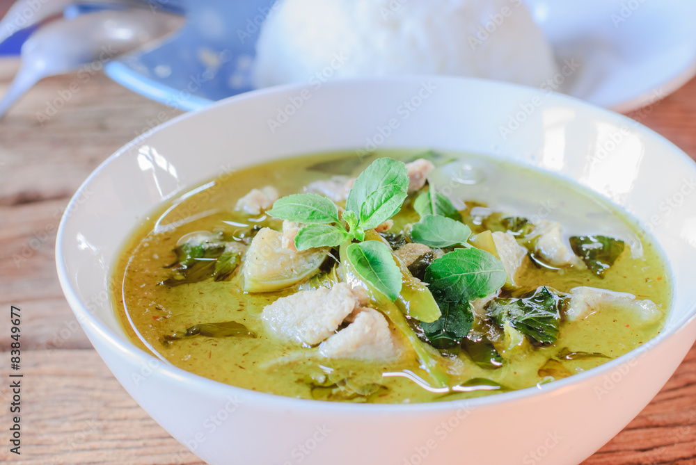 Fototapeta premium green curry with pork