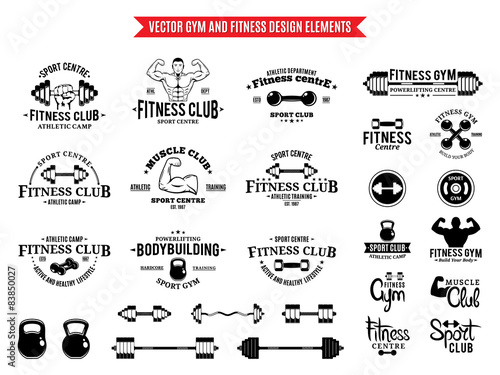 Sport and Fitness Logo Templates, Gym Logo and Design Elements