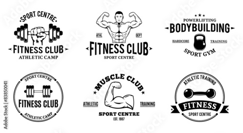 Sport and Fitness Logo Templates, Gym Logo, Labels and Badges