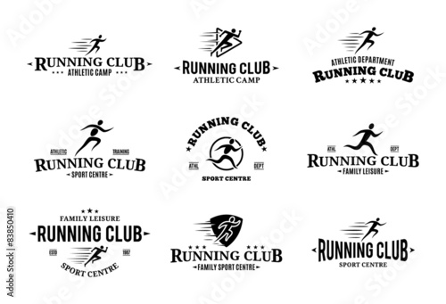 Running Club Logo, Labels, Icons and Design Elements