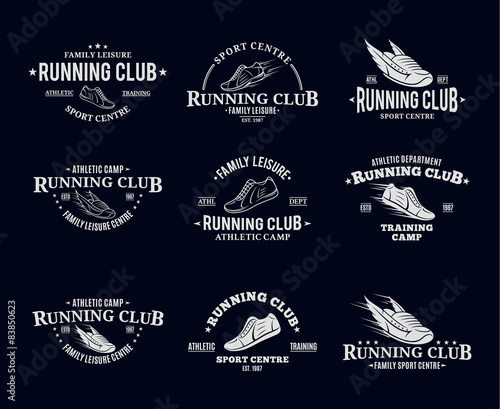 Running Club Logo, Labels Templates and Badges