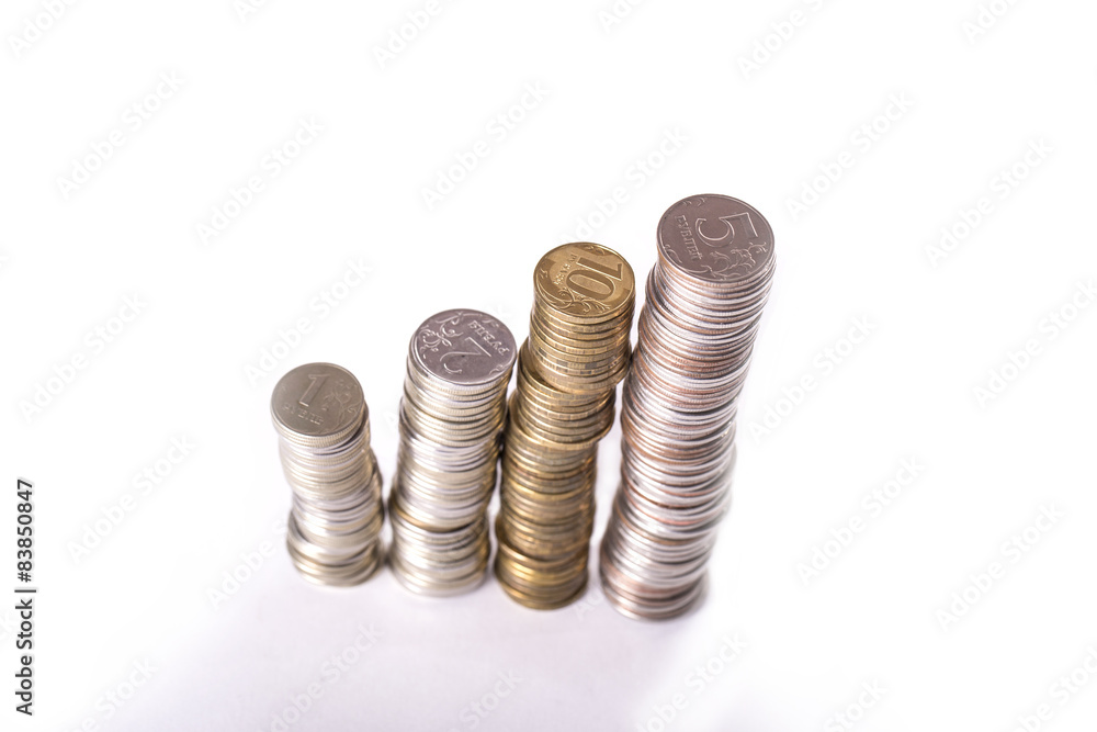 Columns from metallic currency Columns from metallic currency