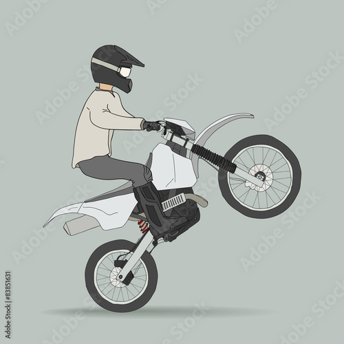 Biker on offroad motorcycles