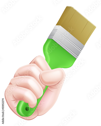 Cartoon Paintbrush Hand