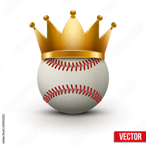 Baseball ball with royal crown