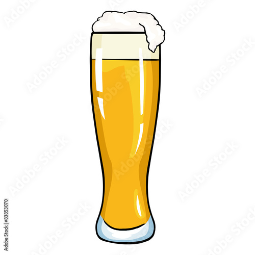 Vector Cartoon Glass of Light Beer