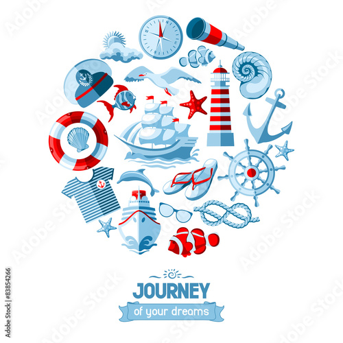 Nautical icons set