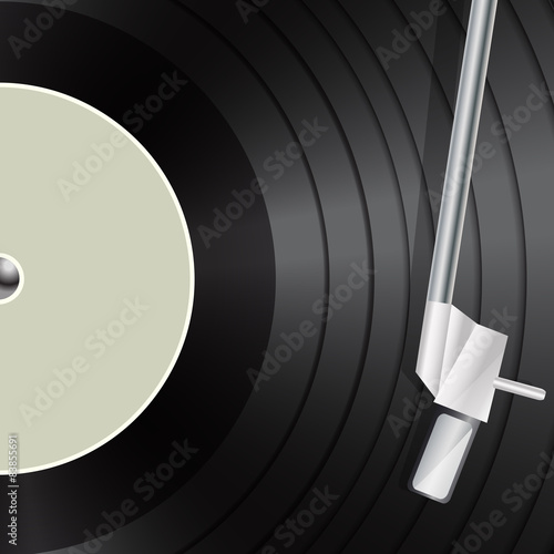 vinyl macro as retro music background