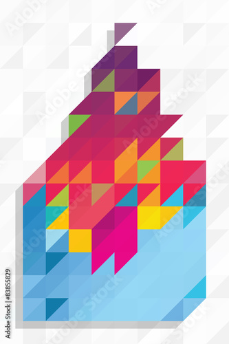 Abstract shape with triangles pattern
