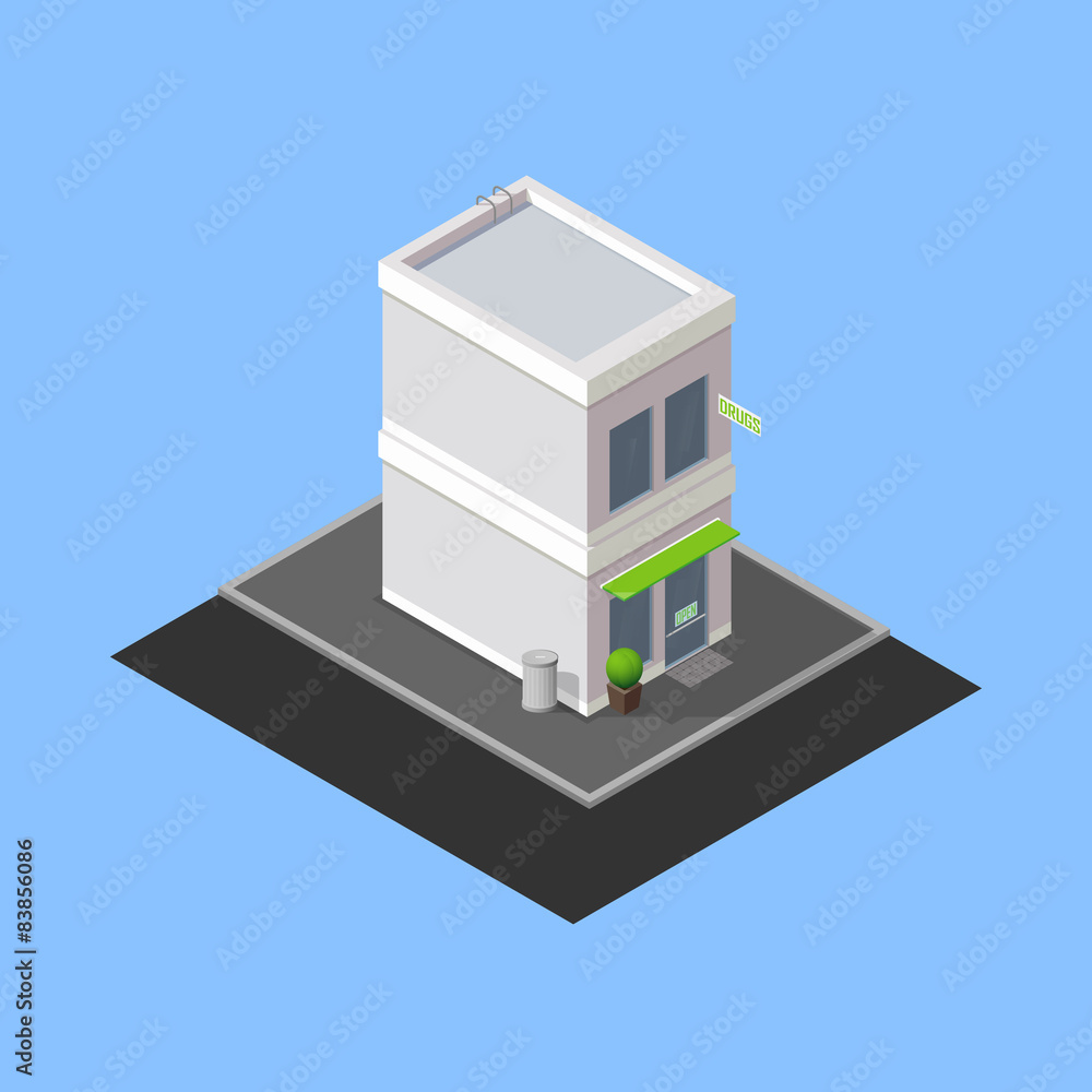 vector isometric building vector isometric building