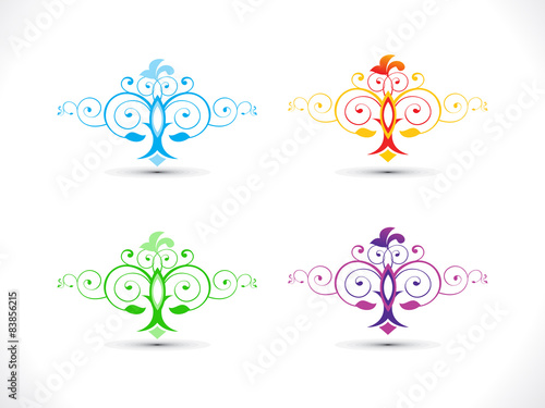 abstract artistic multiple floral