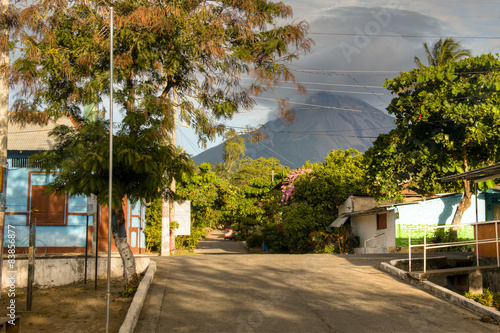 Street in Moyogalpa on Ometepe Island in Nicaragua