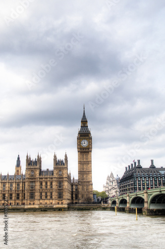 Houses of parliament with Big Ben and Westminster bridge 