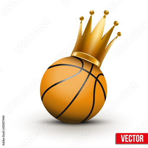 Basketball ball with royal crown of princess