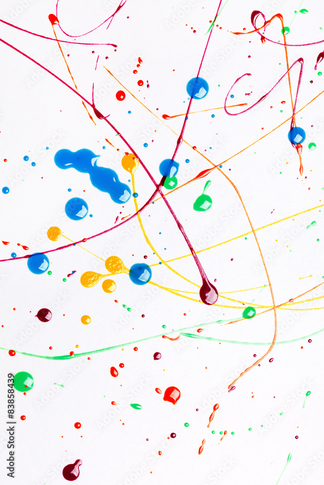 Colorful bright ink splashes Colorful bright ink splashes