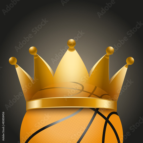 Background of Basketball ball with royal crown