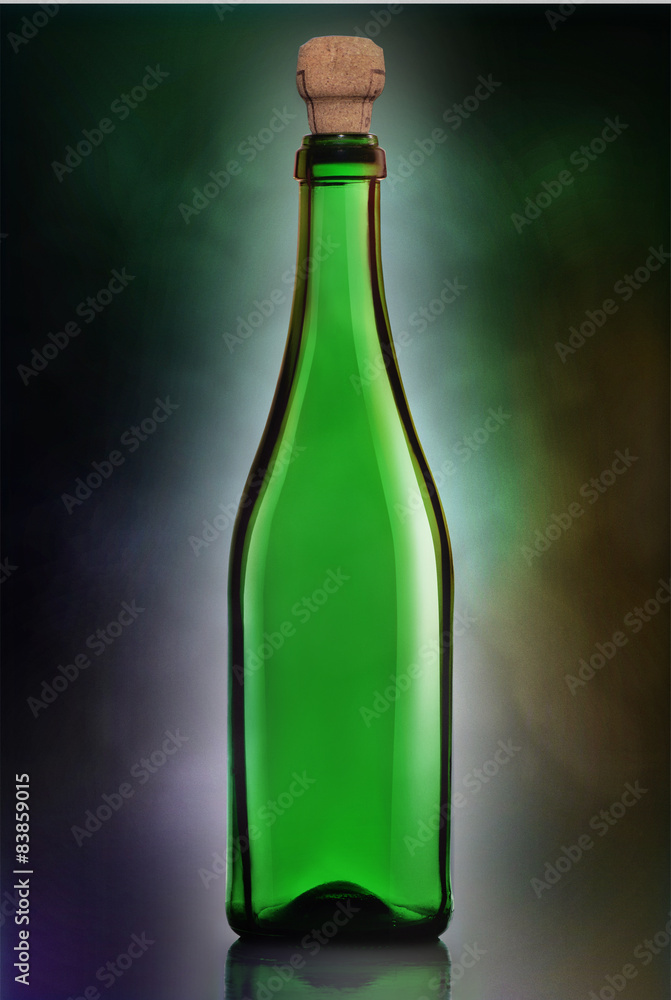 Champagne bottle and bokeh background Champagne bottle and bokeh background