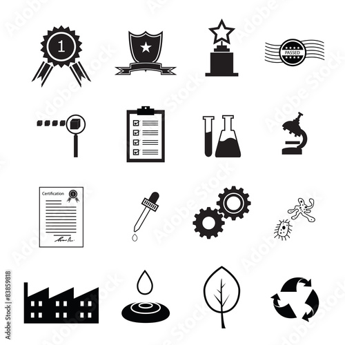 Quality control icons set
