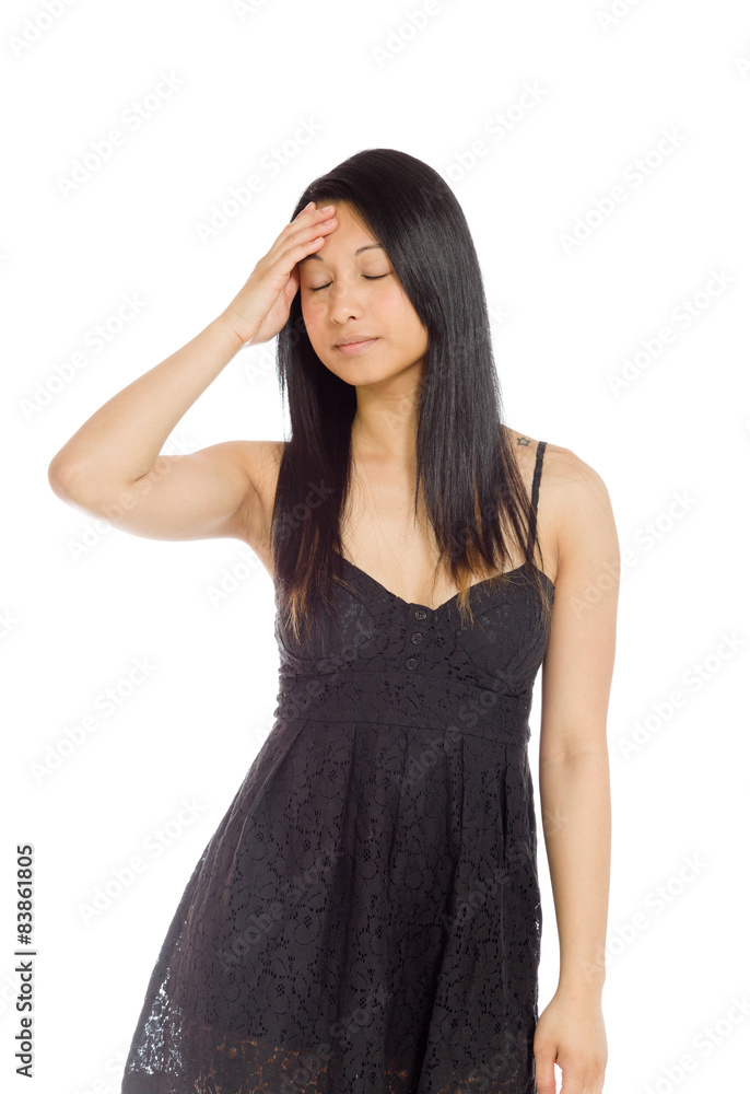 Model isolated with headache Model isolated with headache