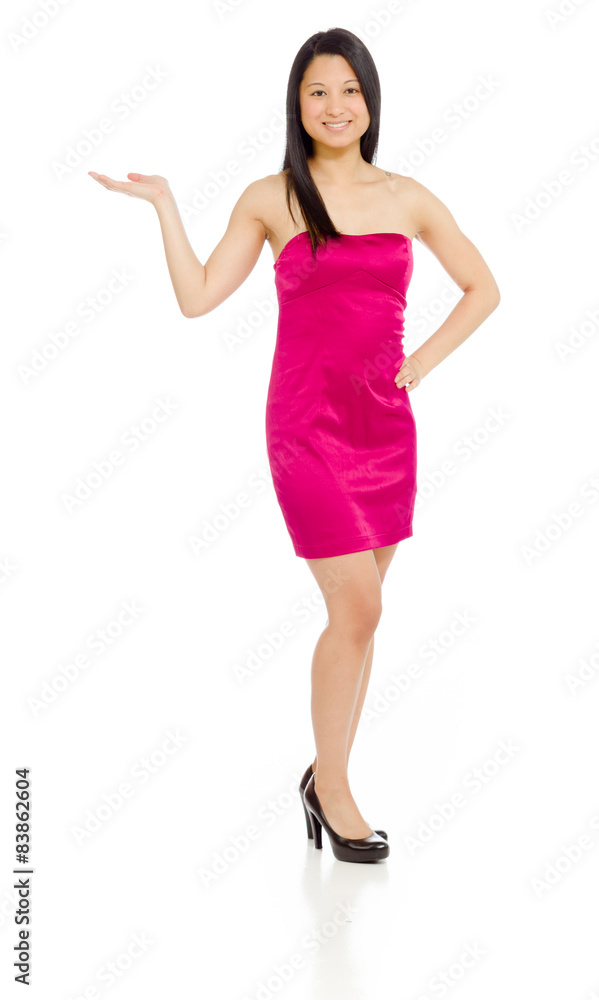 Model isolated hand gesture presenting Model isolated hand gesture presenting