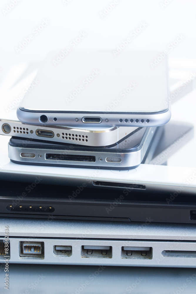 pile of devices pile of devices