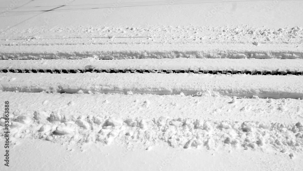 railway track cover with snow