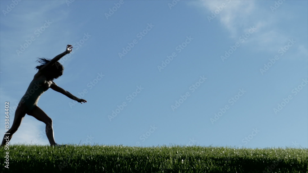 Slow Motion, Athletic Girl Doing Cartwheels on Hilltop
Slow Motion, Athletic Girl Doing Cartwheels on Hilltop