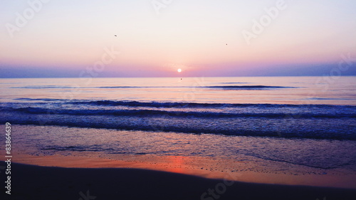 Fototapeta Naklejka Na Ścianę i Meble -  Beautiful Sunrise over the sea in Valencia spain