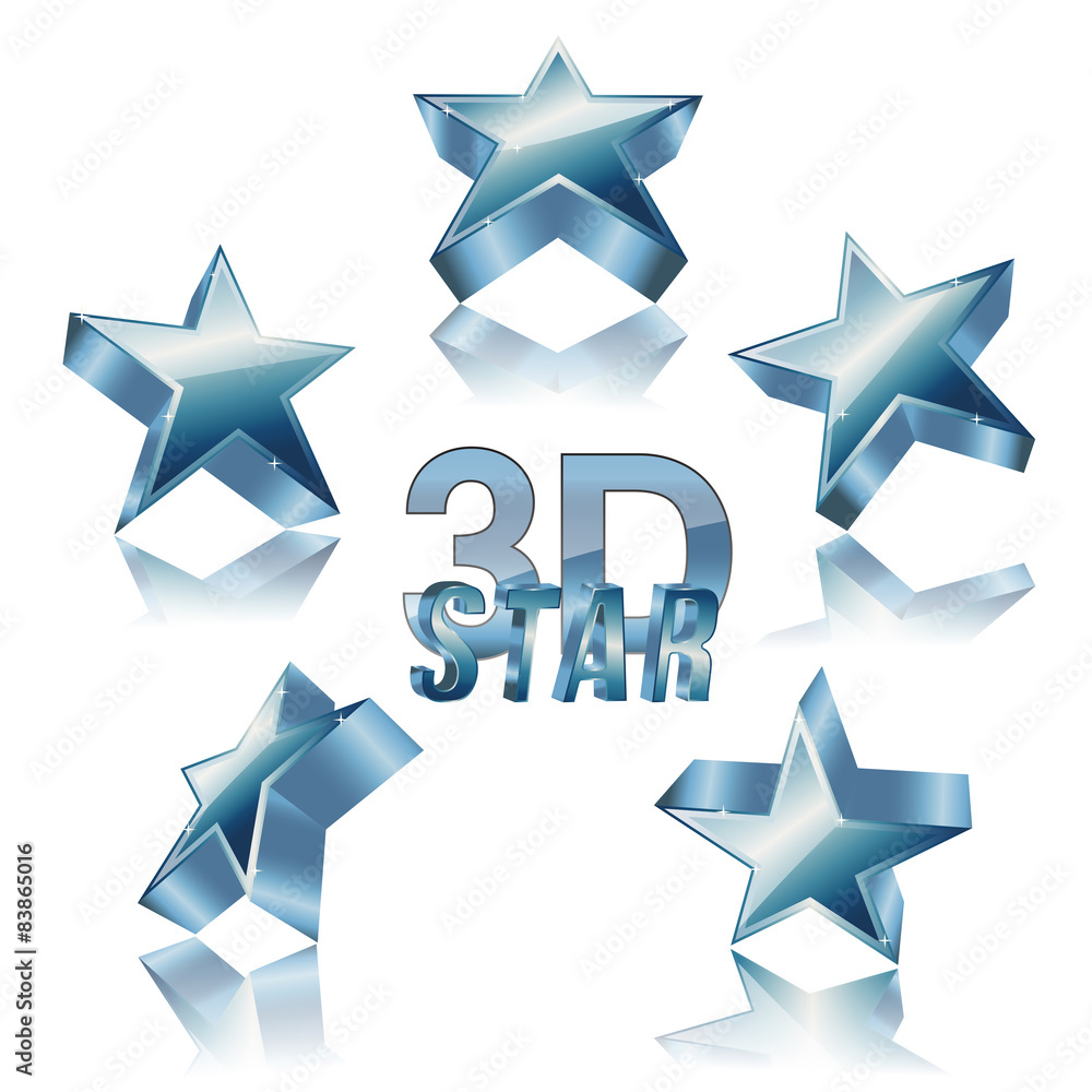 3d golden star set 3d golden star set