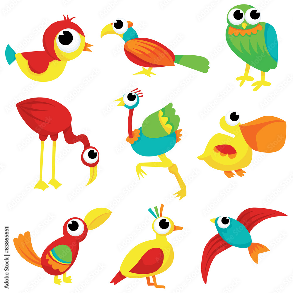 Flock of Cartoon Birds Flock of Cartoon Birds