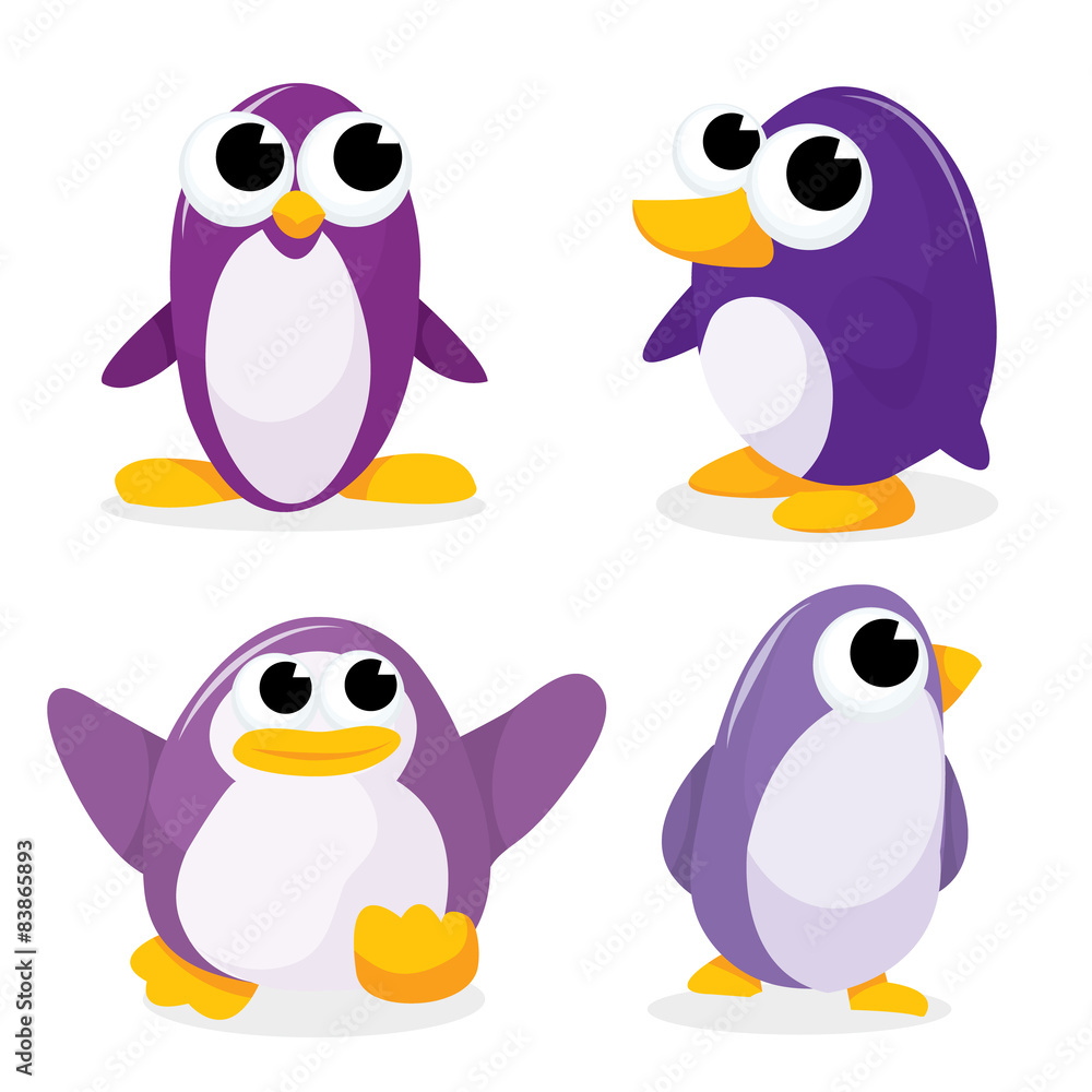 Naklejka premium Four Penguins